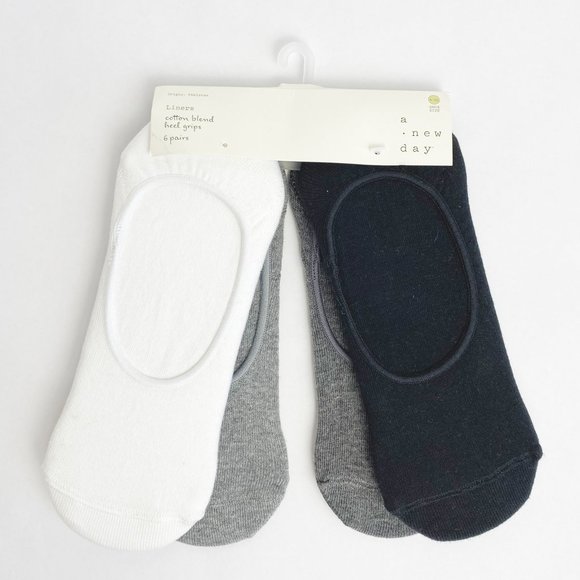 Womens Liner Socks Heel grips 6-pack